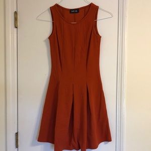Burt orange fit and flare dress